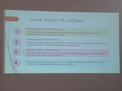 PELATIHAN PENGADAAN BARANG JASA TINGKAT DESA