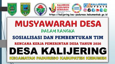 Musyawarah Desa Kalijering,  Hasilkan Tim RKPDes 2026 dan Bahas Prioritas Pembangunan
